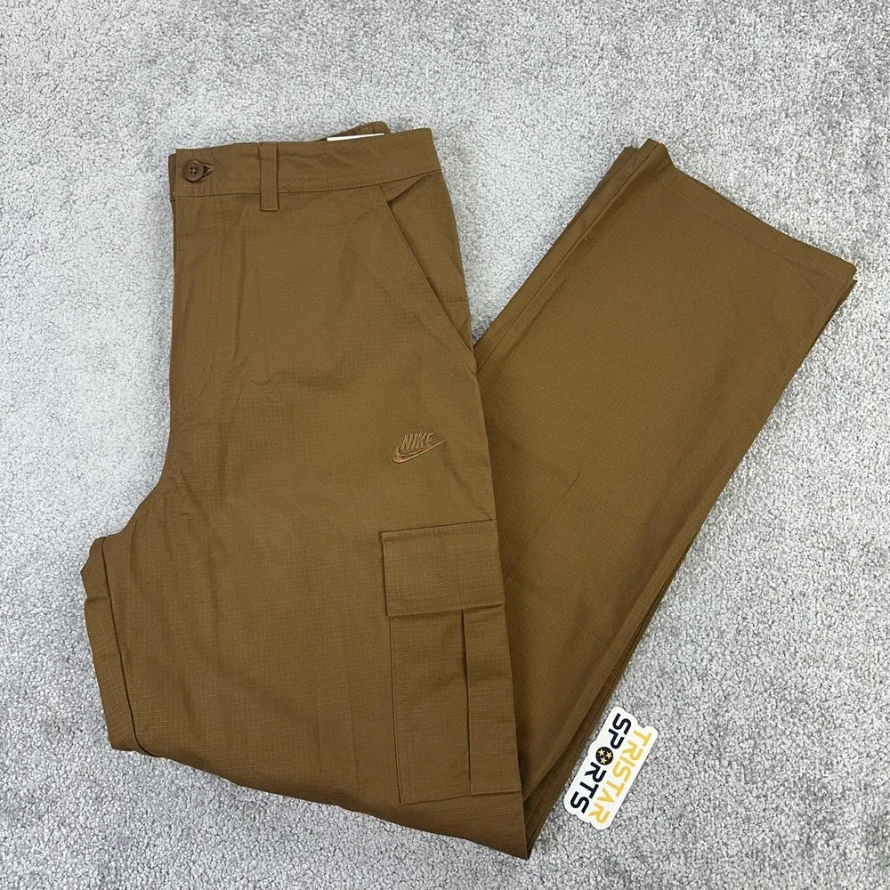 Nike Cargo Pants Mens 32x34 Brown Standard Fit Straight Leg Utility Pockets